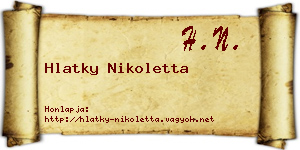 Hlatky Nikoletta névjegykártya