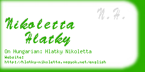 nikoletta hlatky business card
